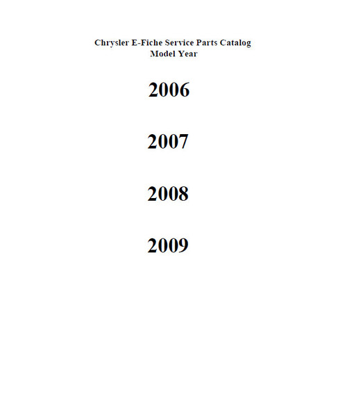 Product picture 2006 2007 2008 2009 Chrysler E-Fiche Service Parts Catalog